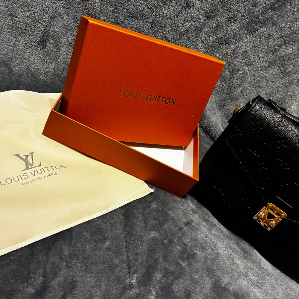 Louis Vuitton Black Handbag with Orange Box